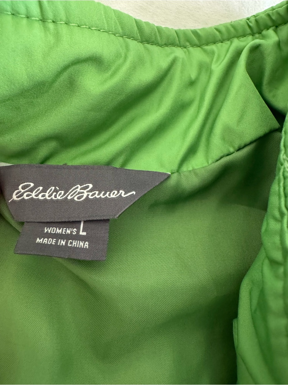 Eddie Bauer Quilted Green Vest - Stand Collar Zip - Picture 4 of 13